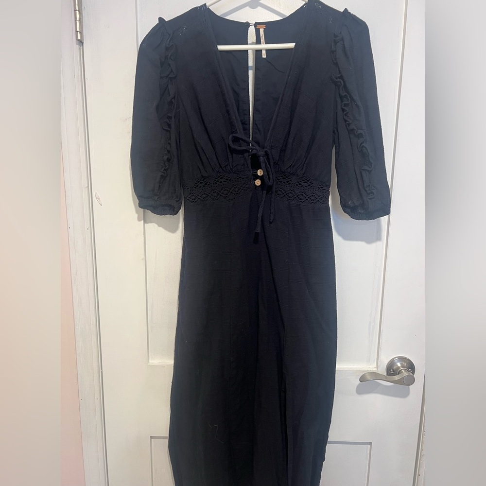Free People Black Midi Dress